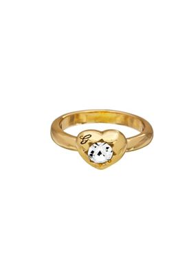 Guess Gold plated mini heart ring